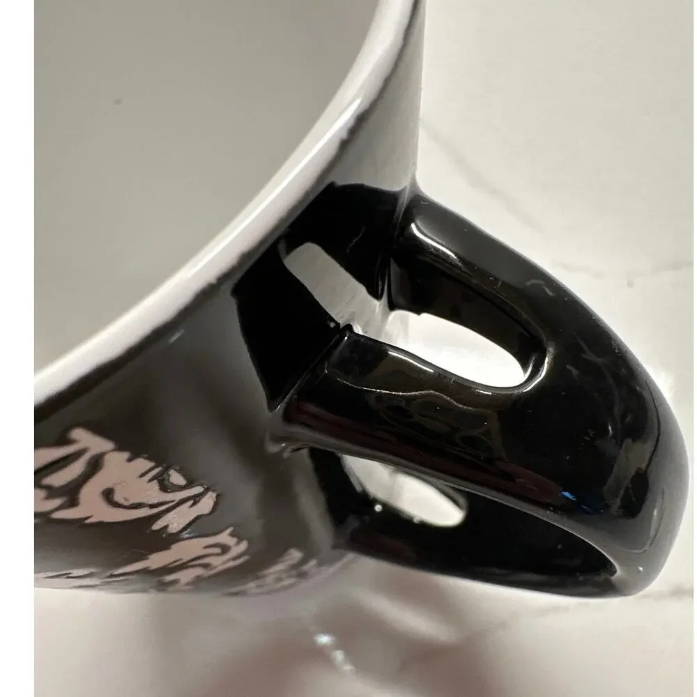 Pier 1 One Imports Black White Damask Coffee Mug With Spoon
